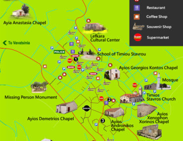 Карта деревни Лефкара на Кипре