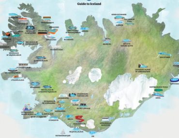 Карта Исландии с термальными источниками